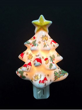 Porcelain Christmas Tree Night Light with Gift Box